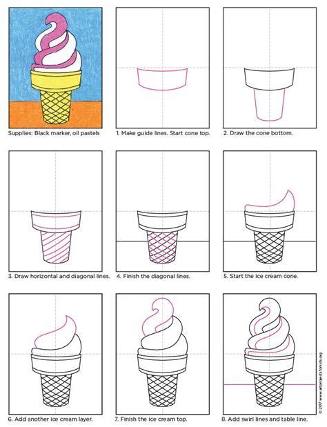 How To Draw Ice Cream Cone Step By Step At Drawing Tutorials