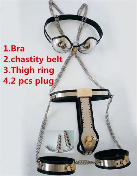 5 Pcs Set Stainless Steel Chastity Belt Female Chastity Pants Belts