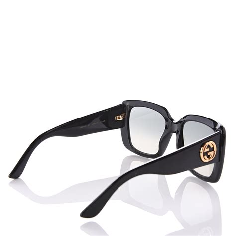 gucci acetate square frame sunglasses gg0141s black 542755