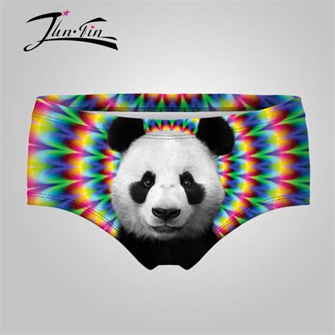 Acid Panda 3d Print Seamless Feamale Panties Crotchless Sexy Panty Women Underwear In Briefs