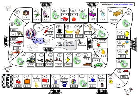 Recomendamos que se impriman para poder. Juego de la oca de las multiplicaciones | Material Educativo