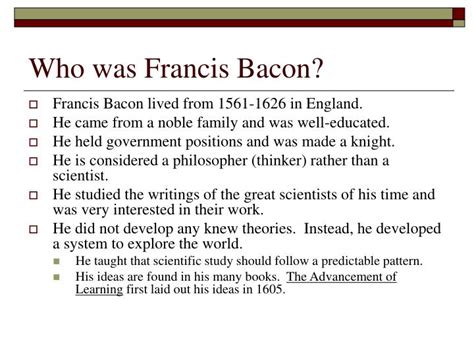Ppt The Scientific Method Francis Bacon And Rene Descartes