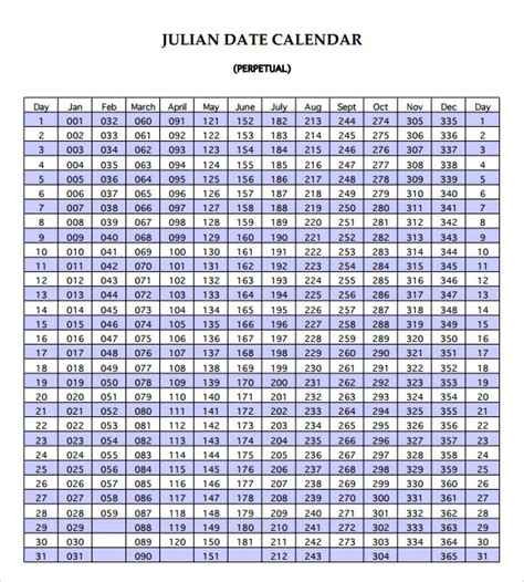 Free 7 Julian Calendar Templates In Pdf Psd