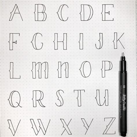 Easy Hand Lettered Alphabet Style to Practice – Kelly Creates