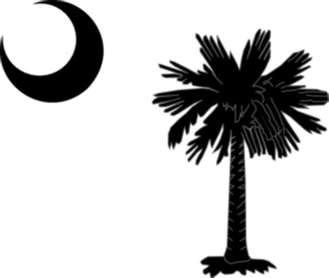 South Carolina State Flag Palmetto And Crescent Moon In Black Md Free