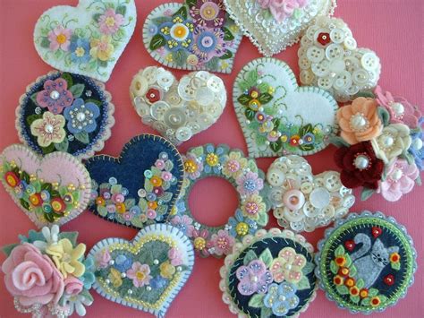 Here are the top 10 free crochet flower patterns to try out! Felt Flower Applique Heart Pin by Beedeebabee on Etsy ...
