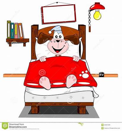 Bed Cartoon Lying Dog Drawing Clipart Christmas