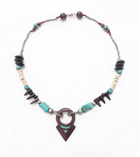 Tribal Necklace Oh Turquoise Talhakimt Etsy