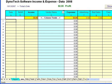 Accounting Spreadsheet For Small Business — Db