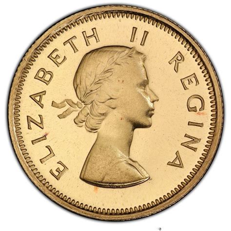 Queen elizabeth ii at right. 1953 South Africa 1/2 Pound Queen Elizabeth II, PCGS PR69 ...
