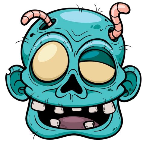 Cara De Zombie De Dibujos Animados Vector Premium