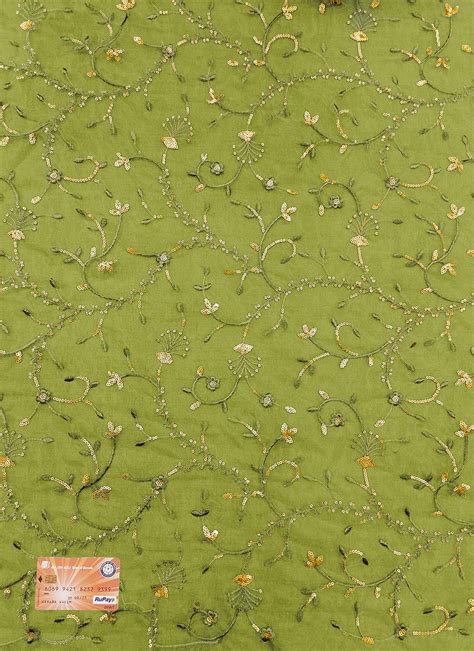 Buy Green Embroidered Organza Fabric Online At Best Price Cbazaar