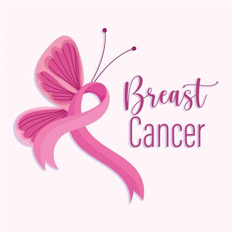 Breast Cancer Awareness Month Pink Ribbon And Butterfly 1396782 Vector