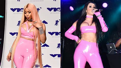 Nicki Minaj And Cardi Bs Pink Latex Outfits Who Wore It Better