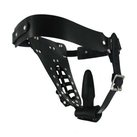 Strict Leather Chastity Belt With Anal Plug Harness