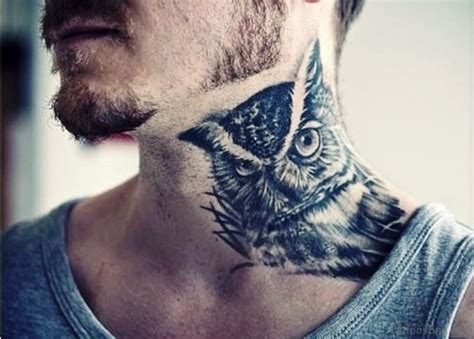 64 Attractive Owl Tattoos On Neck Tattoo Designs