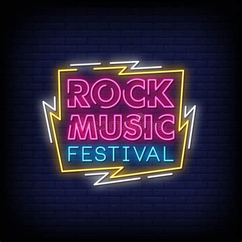 Music Festival Neon Signs Style Text Vector Stock Vector Illustration