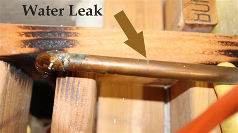 Pin Hole Water Leak In Copper Pipe Home Repairs Youtube