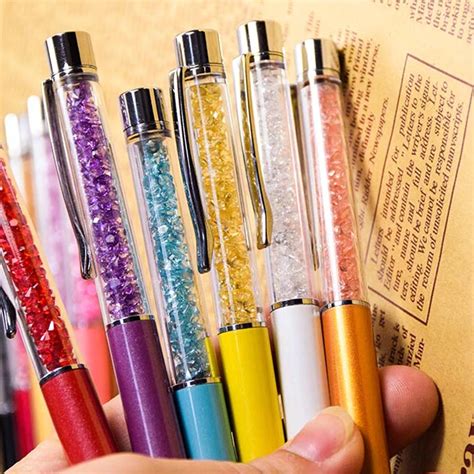 11 Colors Cute Crystal Pen Diamond Ballpoint Pens Stationery Ballpen