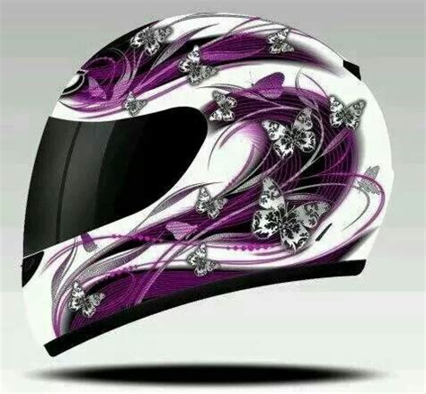 Womens motorcycle helmets generally feature the same functionality and performance as mens but have graphics styled for women. Womens motorcycle helmets image by Teresa Langston on I ...
