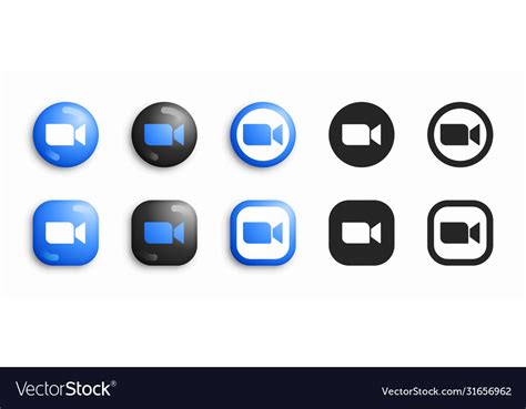 Zoom Modern 3d And Flat Icons Set Royalty Free Vector Image