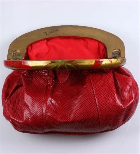 Zushi Handpainted Red Snake Clutch For Sale At 1stdibs