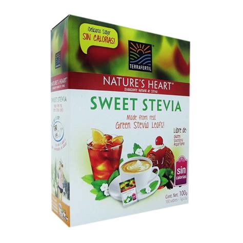 Endulzante Natural Terrafertil Natures Heart De Stevia 100 Sobres De 1