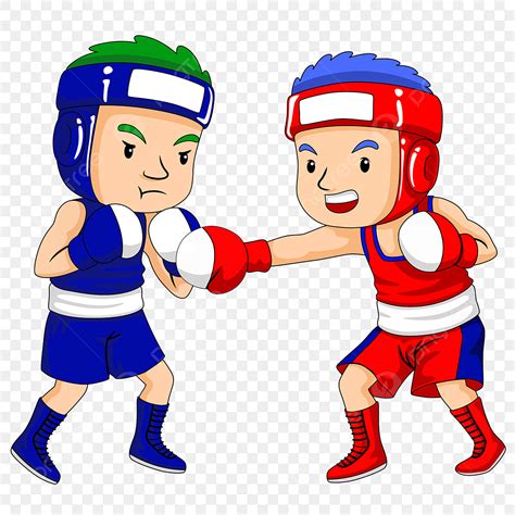 اثنين من الملاكمة الصبي الأحمر والأزرق الرسوم المتحركة كونر الرسم