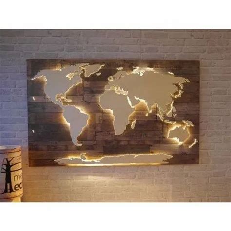 Steel And Wooden World Map Wall Decor Rs 22000 Piece Vishwakarma Art