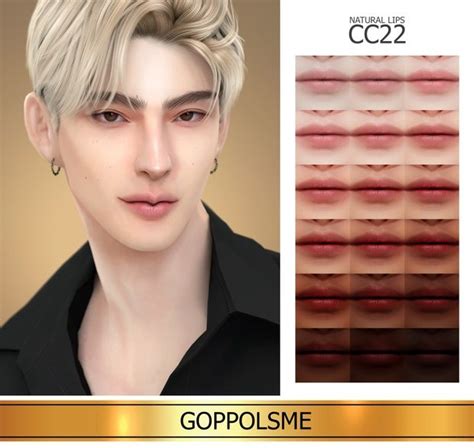 Gpme Gold Natural Lips Cc22 Goppolsme Sims 4 Hair Male The Sims 4