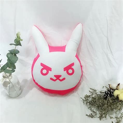 1pc Overwatches Pink Dva Rabbit Plush Pillow Toys Ow Game Over Watch Soft Dva Pillow Cosplay