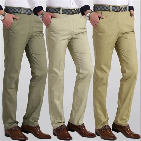 Spring Summer Mens Casual 100 Cotton Business Office Slim Fit Formal Long Denim Pants