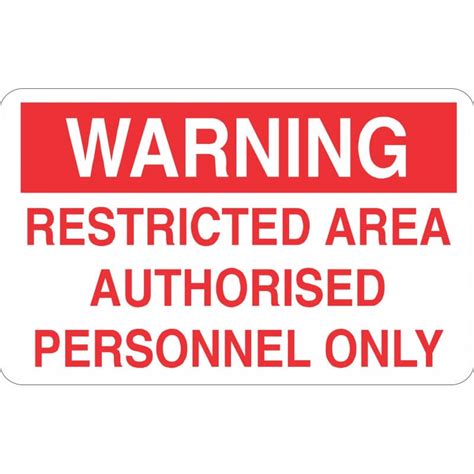 Warning Restricted Area Authorised Personnel Only Warehouse Signs