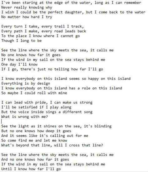 How Far Ill Go Lyrics Moana Disney Disney Song Lyrics Disney Lyrics Disney Songs