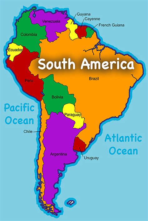 Easy Map Of South America