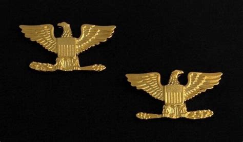 Colonel Eagle Rank Insignia Metal Gold Finish Small Pair Ebay