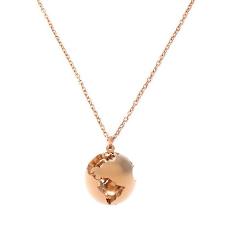 World Globe Pendant Rose Gold Plated Gold Jewelry Fashion Rose