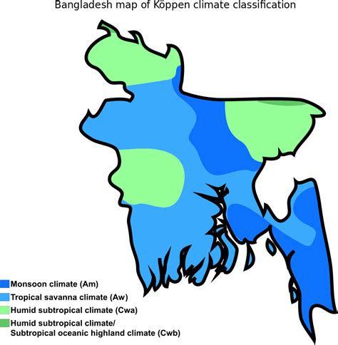 Bangladesh Map Of Köppen Climate Classification Climate Zones Of