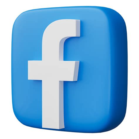 3d Renderizar Facebook Logotipo ícone Isolado Em Transparente Fundo