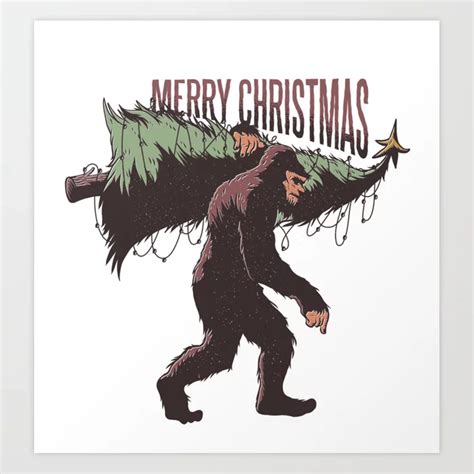 Sasquatch Bigfoot Christmas Art Print By Baeumlinger Society6