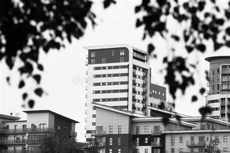 Buildings In Manchester City England Europe Black And White Stock