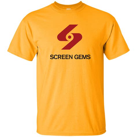 Screen Gems Retro Movie Filmmaker Studio Logo T Shirt Gold T