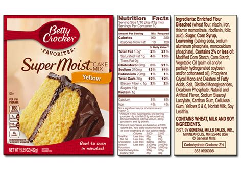 Betty Crocker Super Moist Yellow Cake Mix 432g Backmischungen