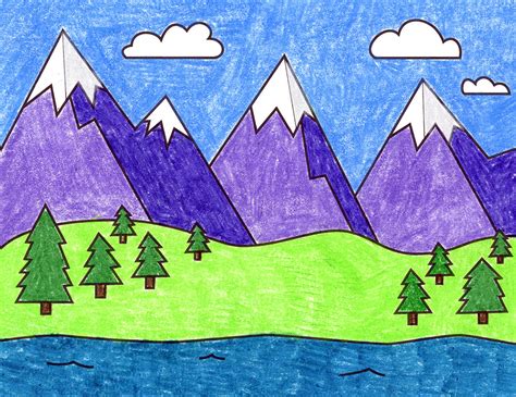 Free 30 Mountains Drawing Easy For Kids