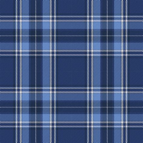 Tartan Plaid Pattern In Blue Print Fabric Texture Seamless Check Vector Background