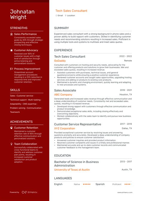 5 Tech Sales Resume Examples And Guide For 2023