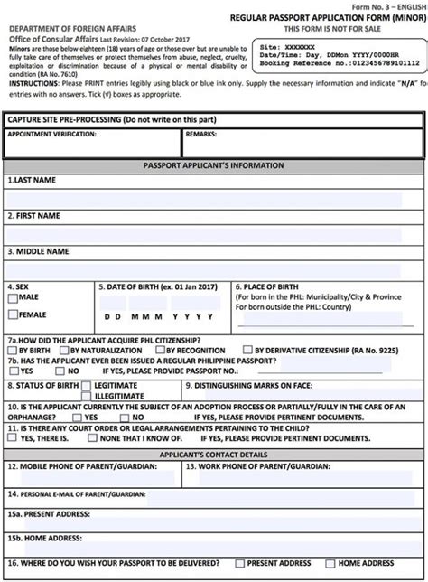 Sample Of Passport Filled Application Form Philippines Printable Form