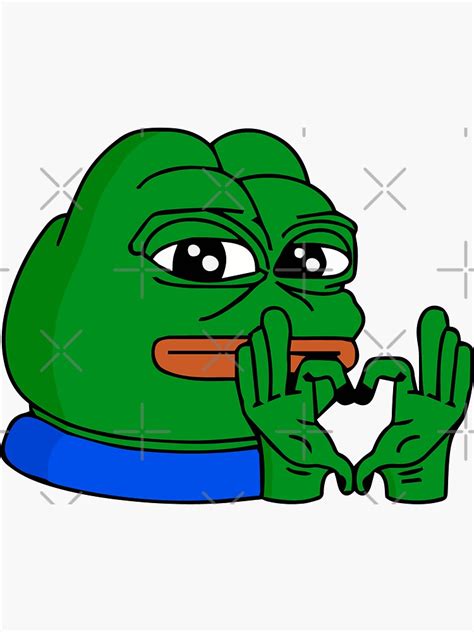Heart Sign Pepe Emote Love Pepe The Frog Sticker For Sale By
