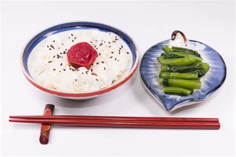 Japanese Cuisine Japanese White Rice And Traditional Japanese U Stock