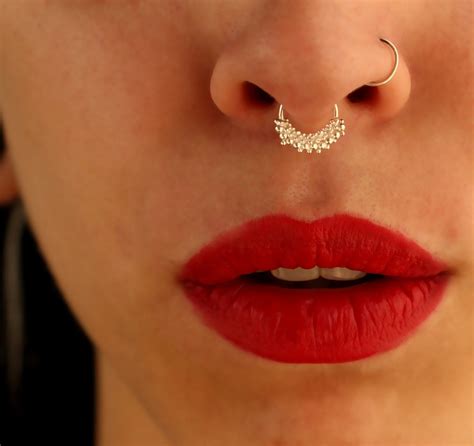 silver septum indian style gold septum jewelry septum ring etsy